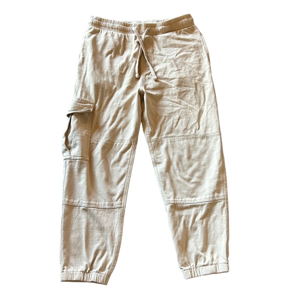Zara Pants Womens Large Cargo Joggers Neutral 90s Baggy Casual Loungewear Cream